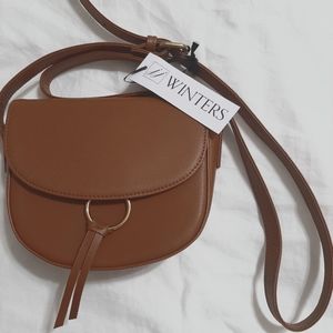 NWT JJ Winters Ivy Crossbody bag brown genuine leather adjustable strap